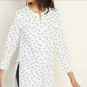 Old Navy long polka top shirt size M